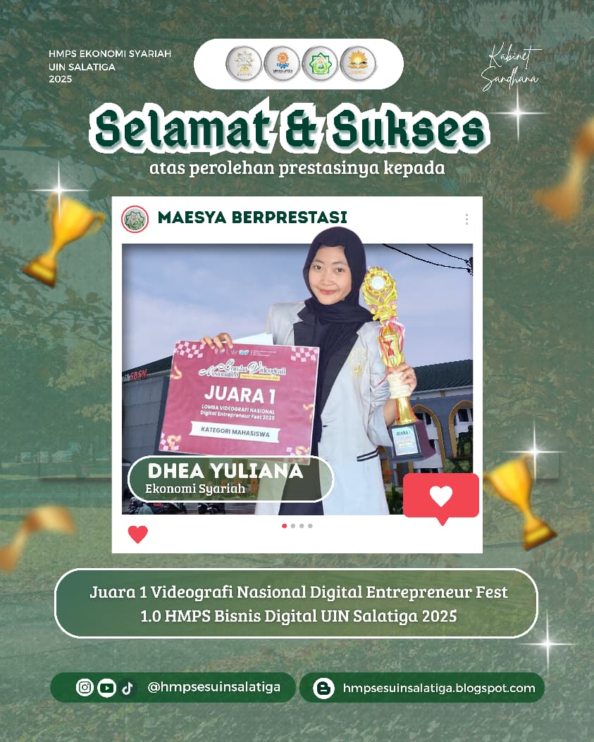 mahasiswa ekonomi syariah meraih juara 1 videografi nasional digital enterpreneur fest 1.0