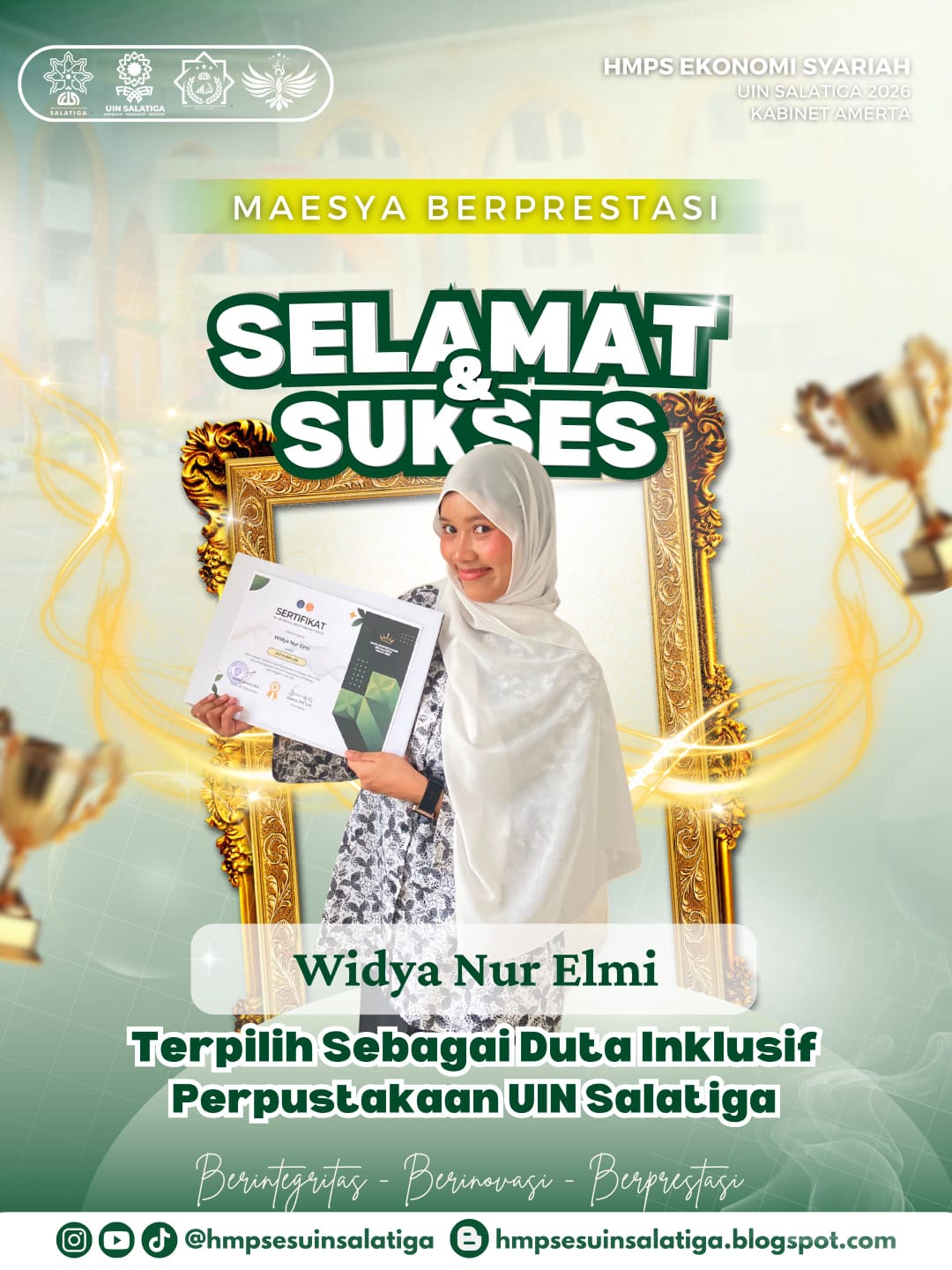 mahasiswa ekonomi syariah terpilih menjadi duta inklusif perpustakaan uIN Salatiga