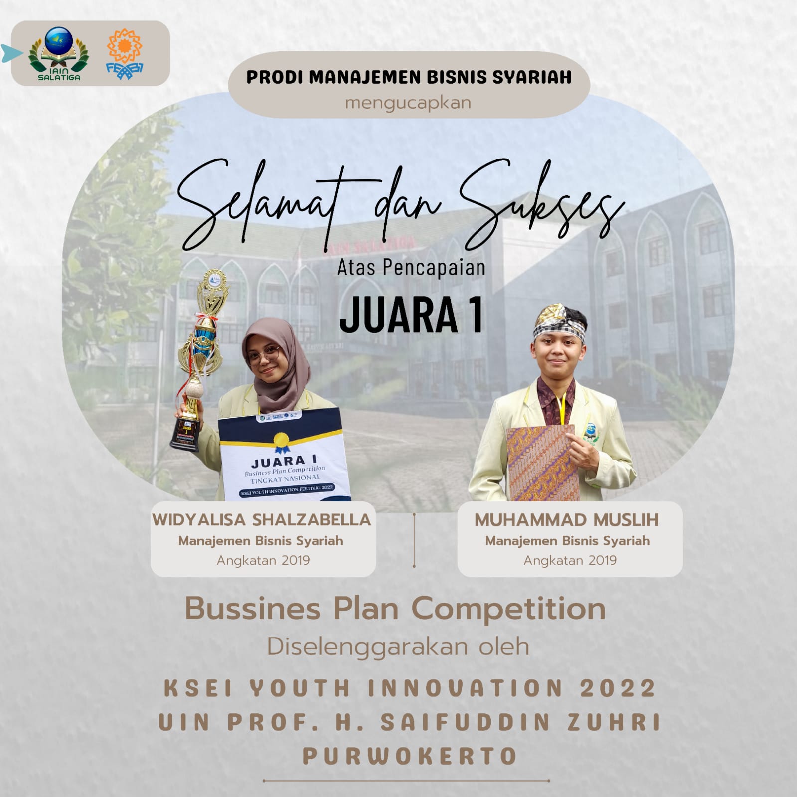 JUARA 1!!! WIDY & MUSLIH DALAM BUSSINES PLAN COMPETITION 2022