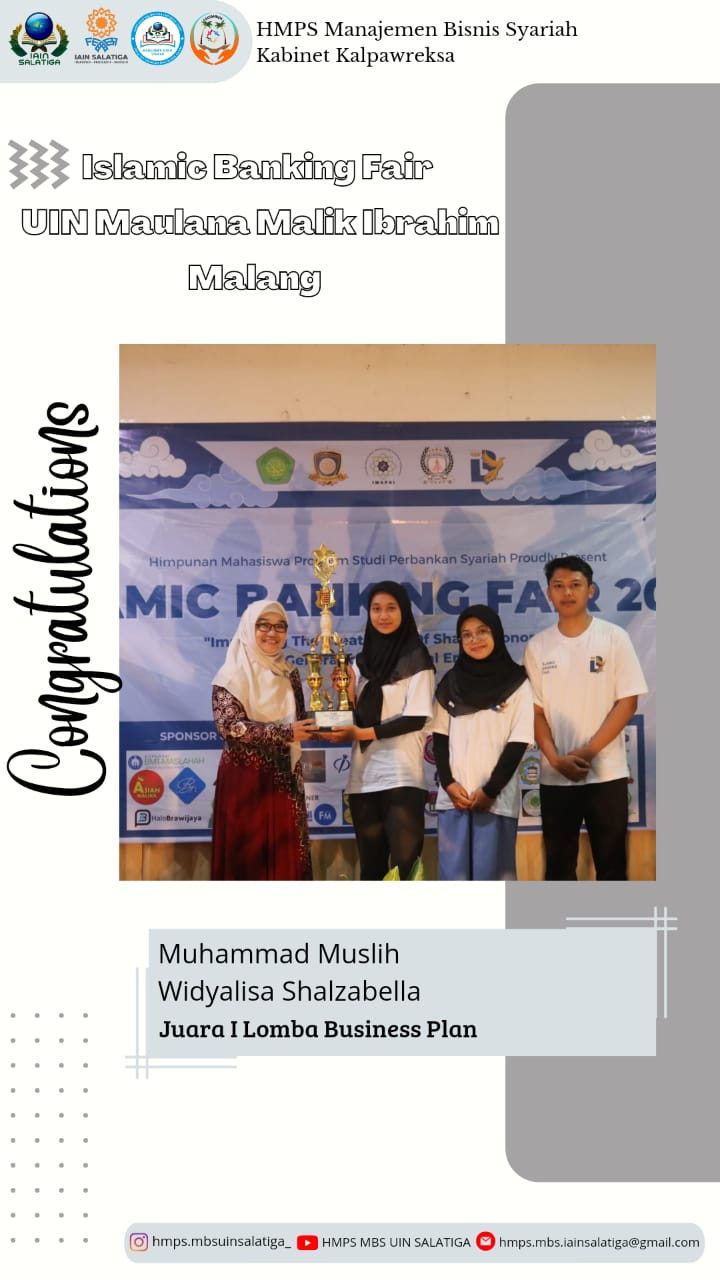 Muslih & Widyalisa Juara 1!!! dalam Lomba Business Plan Islamic Banking Fair UIN Maulana Malik Ibrahim Malang